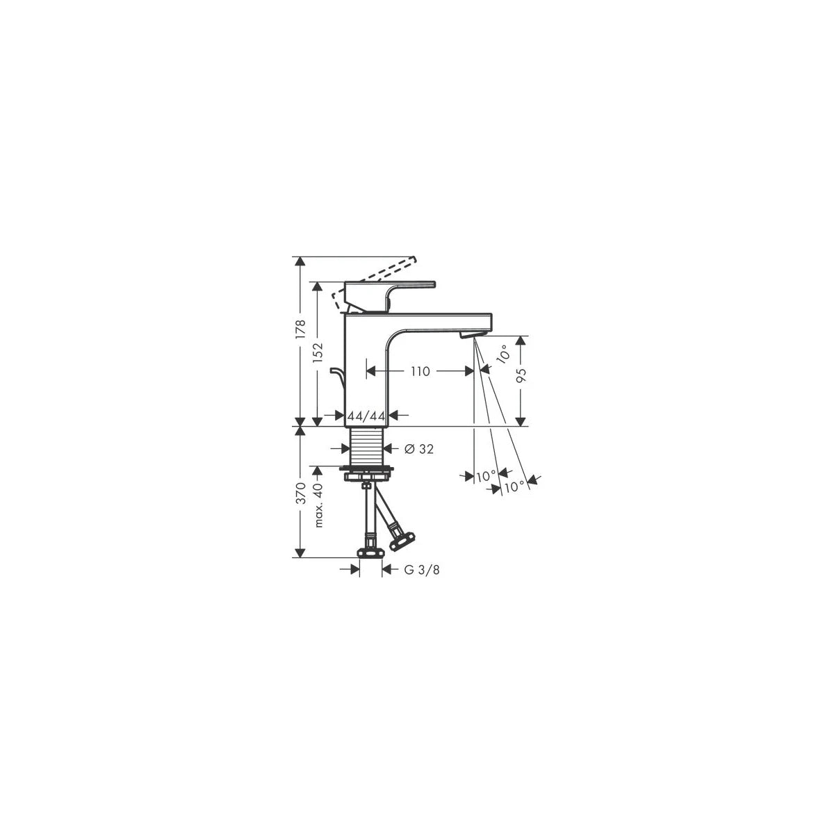 Hansgrohe Vernis Shape 100 Einhebel Waschtischarmatur