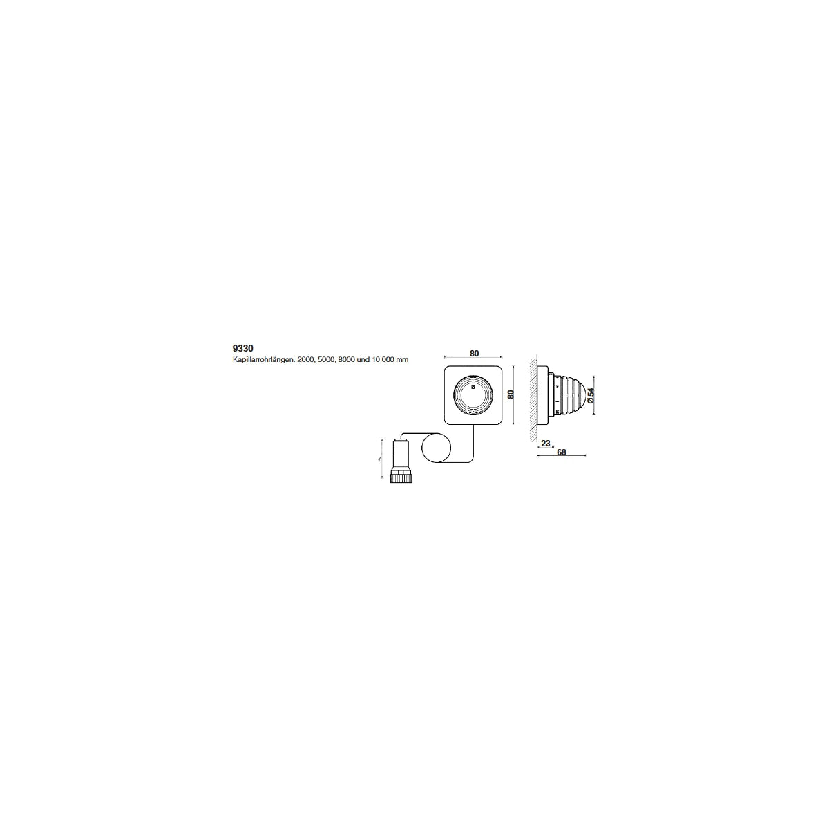 Herz Design-Thermostat M28x1,5 mit Ferneinstellung  5000mm