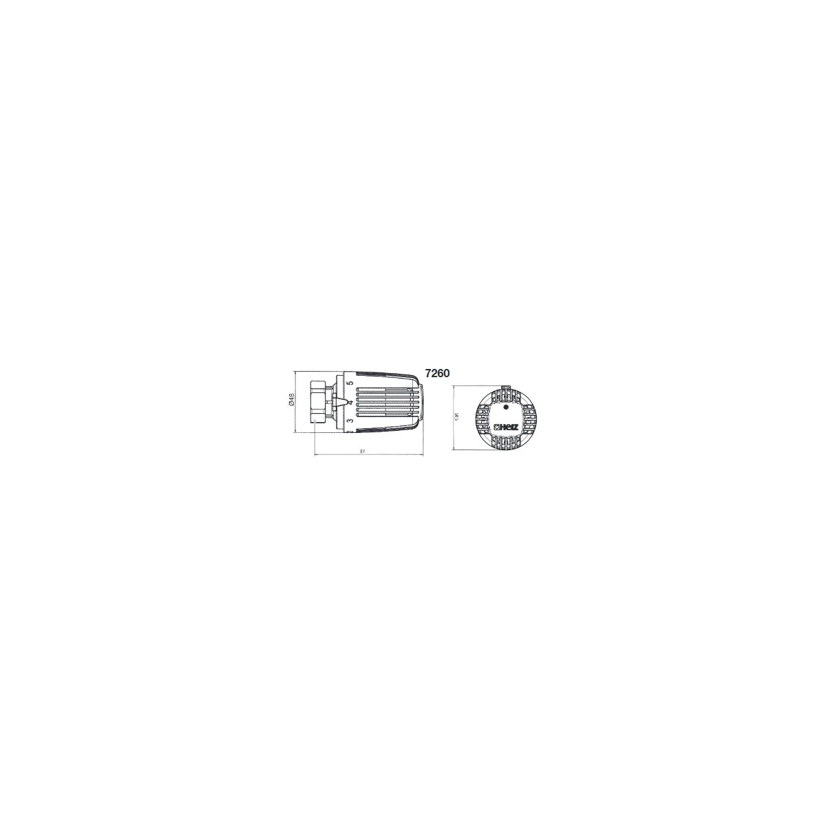 Herz Thermostatkopf "H" M30x1,5 (6-28°C)