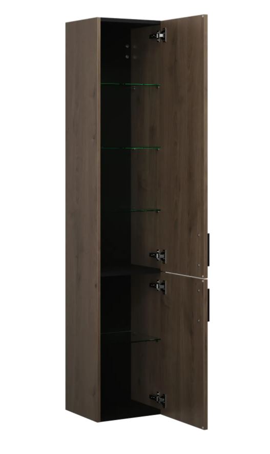 Burgbad Eqio Hochschrank mit 2 Türen und 4 Glasfächer – Anschlag rechts