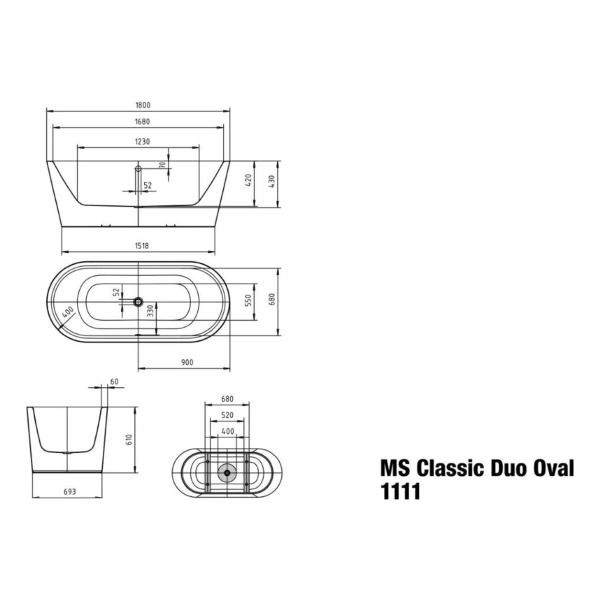 Kaldewei CLASSIC DUO freistehende Badewanne aus Stahl