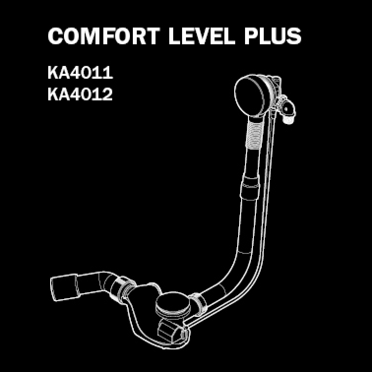 Kaldewei COMFORT-LEVEL PLUS  Ab- Ein- & Überlaufgarnitur Standardlänge