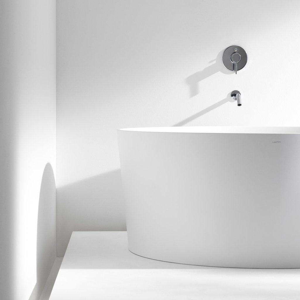 Laufen Val freistehende Badewanne rund aus Mineralguss
