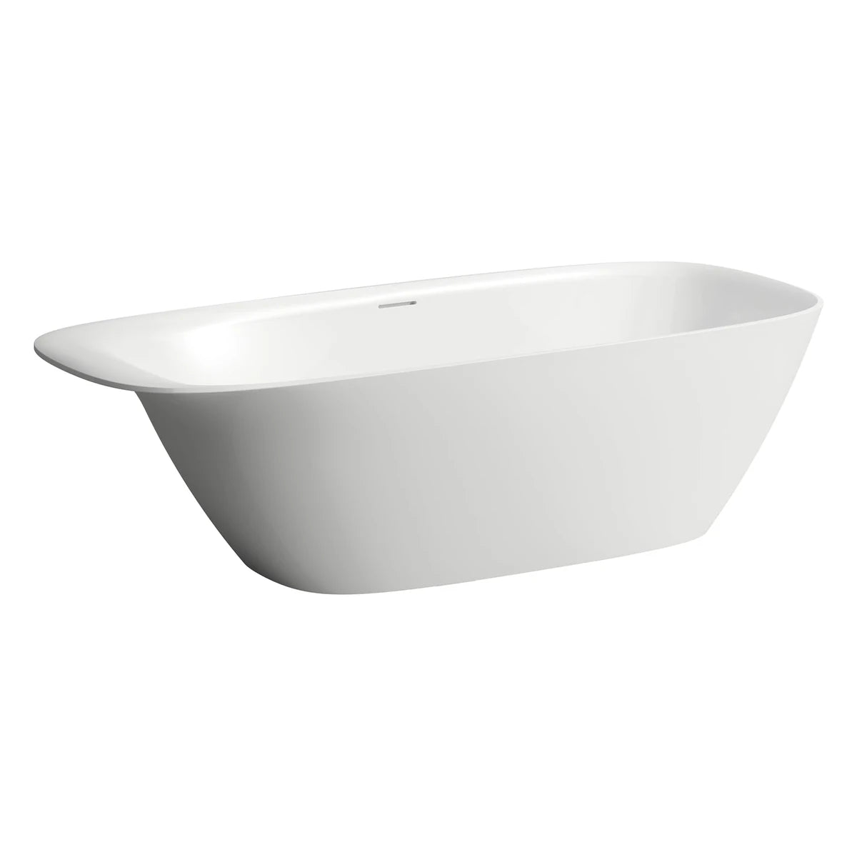 Laufen Ino freistehende Badewanne mit Kopfstüze aus Mineralguss