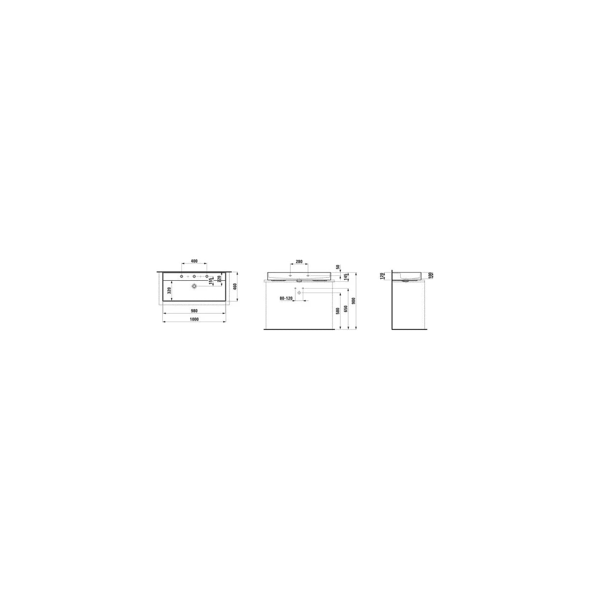Laufen Kartell Aufsatz-Waschtisch (1000x460x145mm)