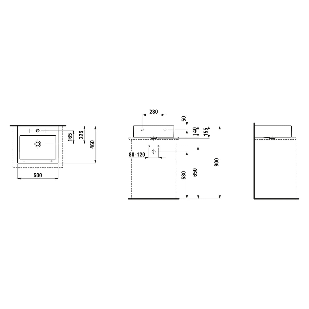 Laufen Living City Aufsatz-Waschtisch (500x460x155mm)