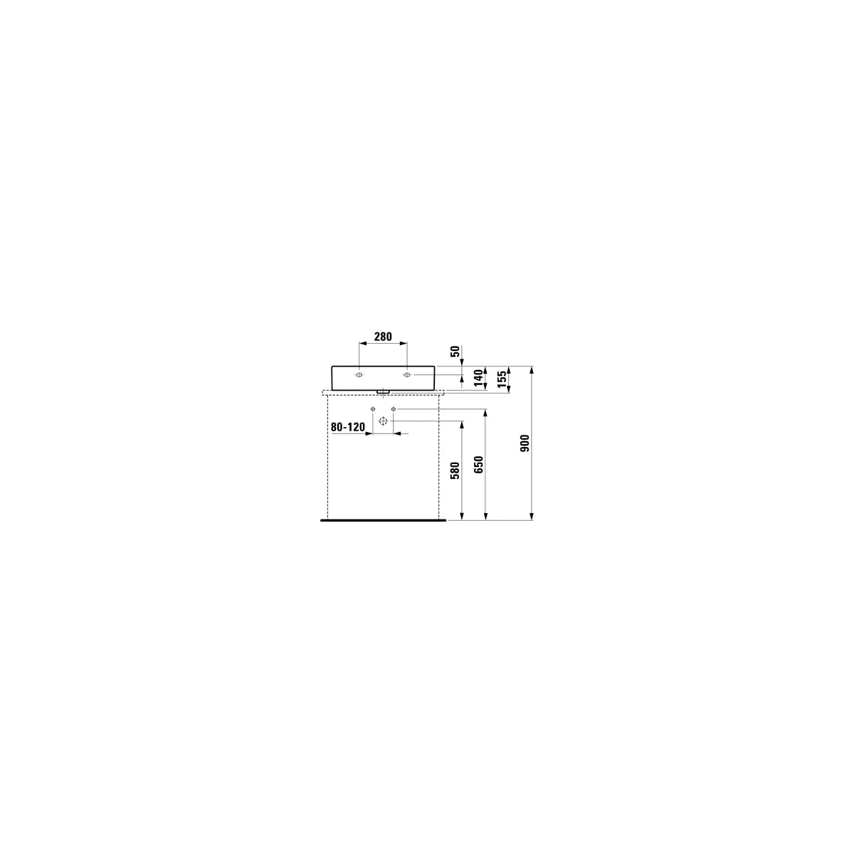 Laufen Living City Aufsatz-Waschtisch (600x460x155mm)
