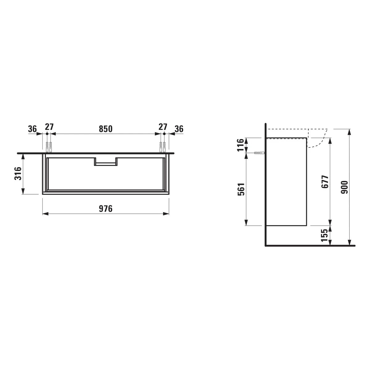 Laufen NewClass Waschtischunterbau