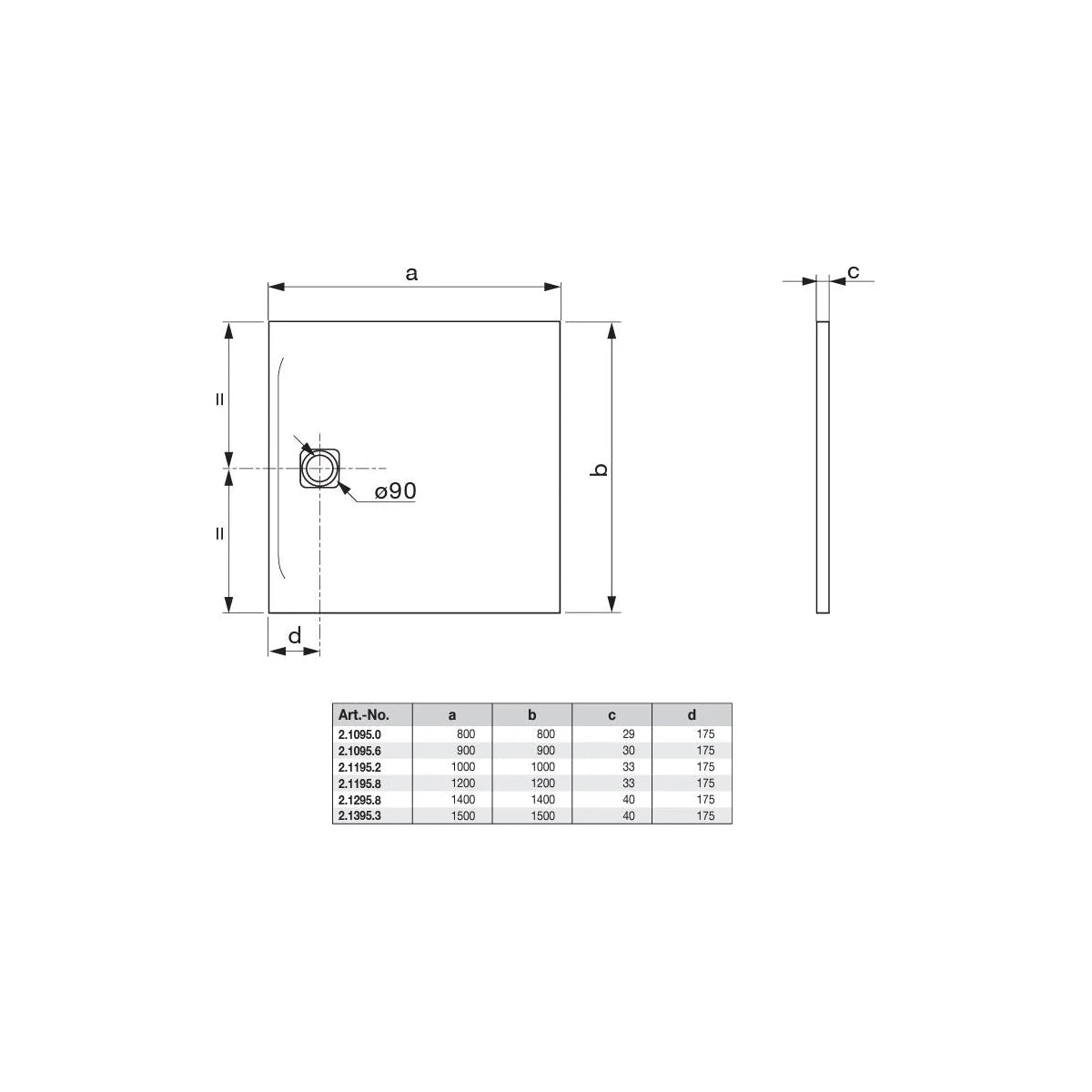 Laufen Passion Marbond Quadrat-Duschwanne mit Gelcoat