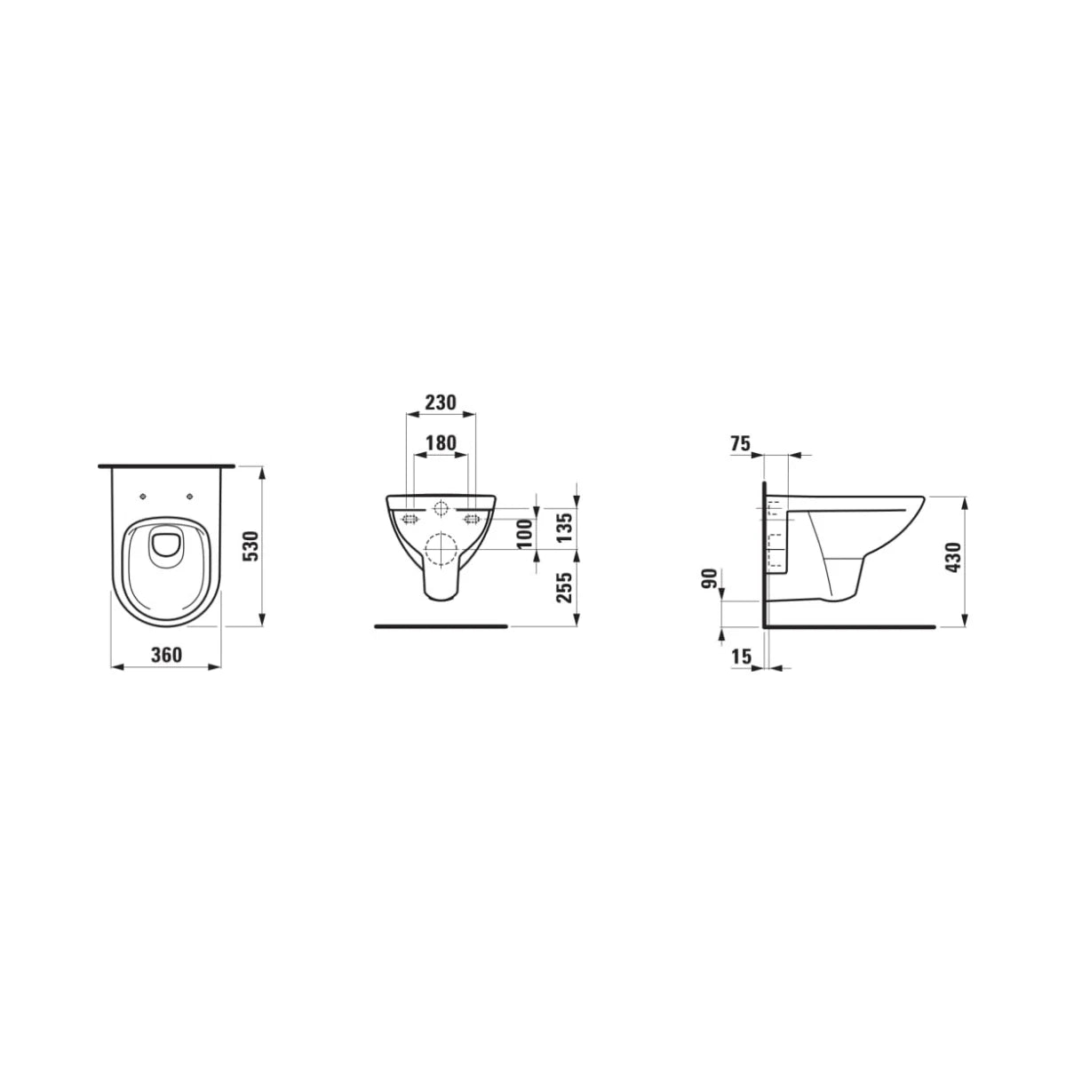 Laufen Pro Wand-WC "rimless" Tiefspüler mit Deckel