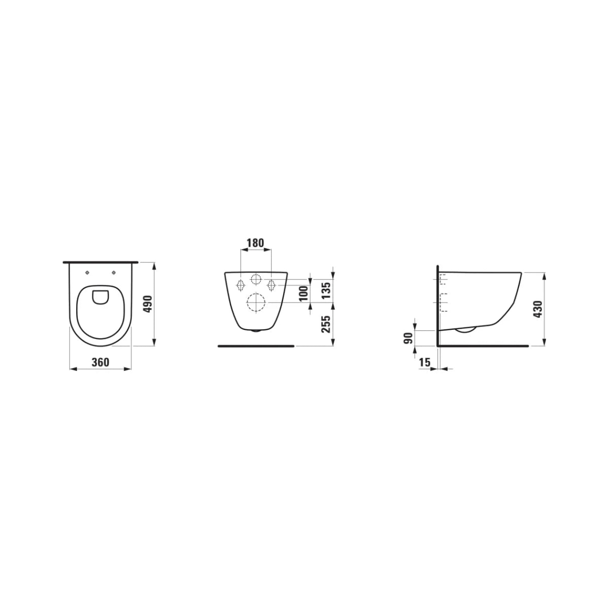 Laufen Pro Wand-WC Tiefspüler "rimless" verkürzt