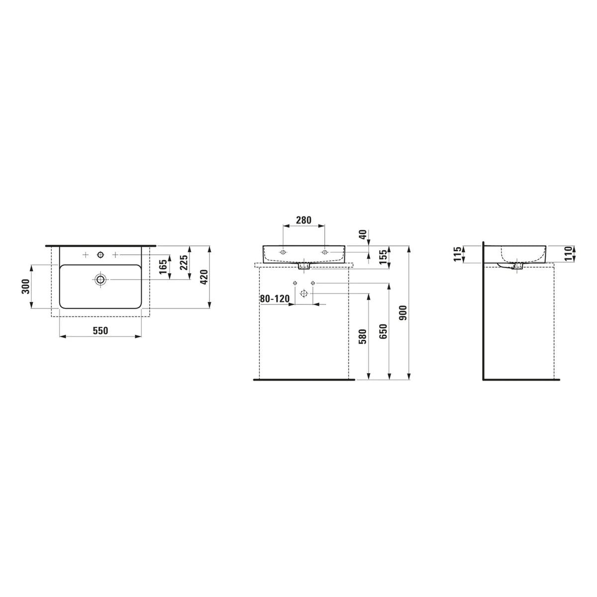 Laufen Val Aufsatz-Waschtisch (550x420x155mm)