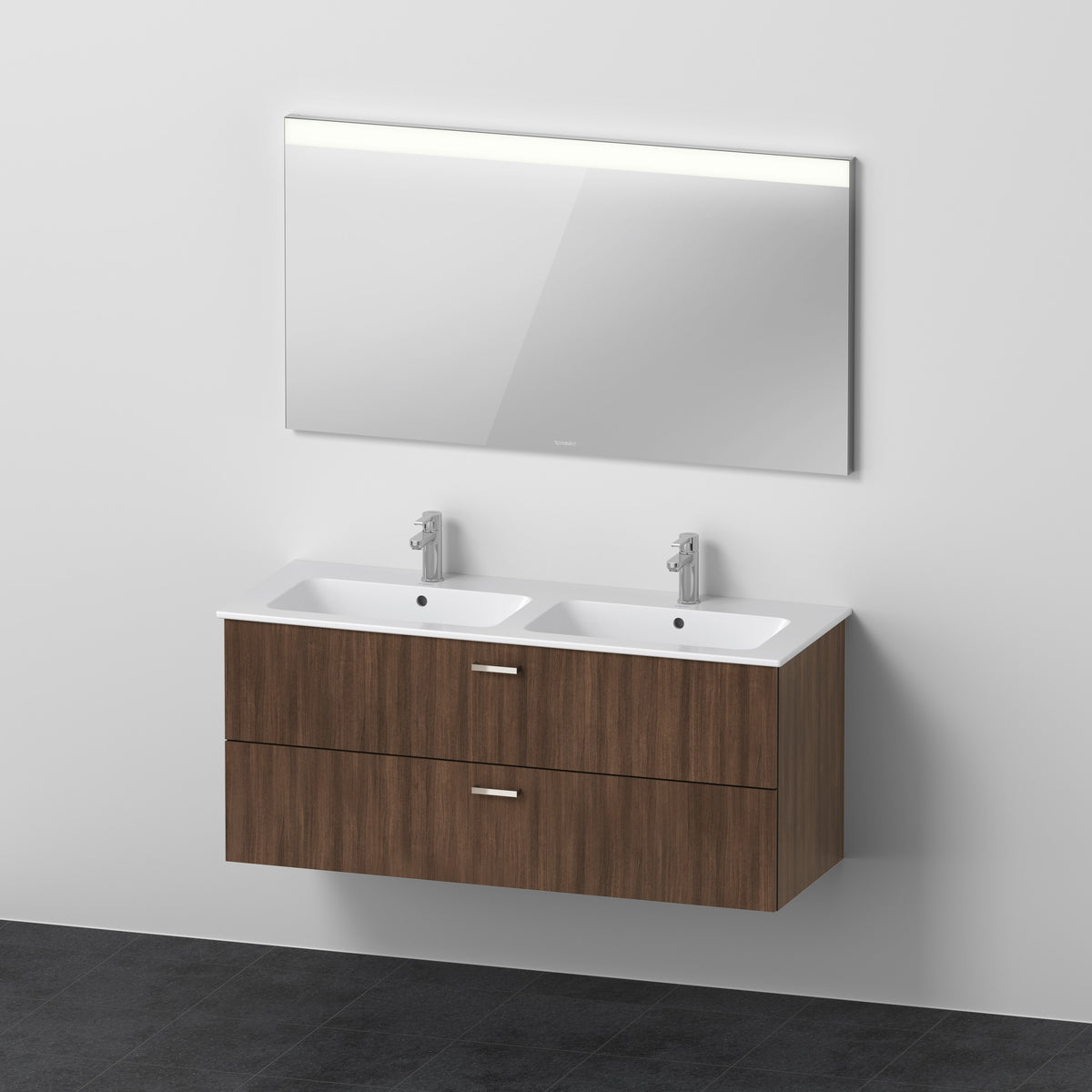 Duravit XBase Doppel-Waschtisch und Unterbau mit Spiegel