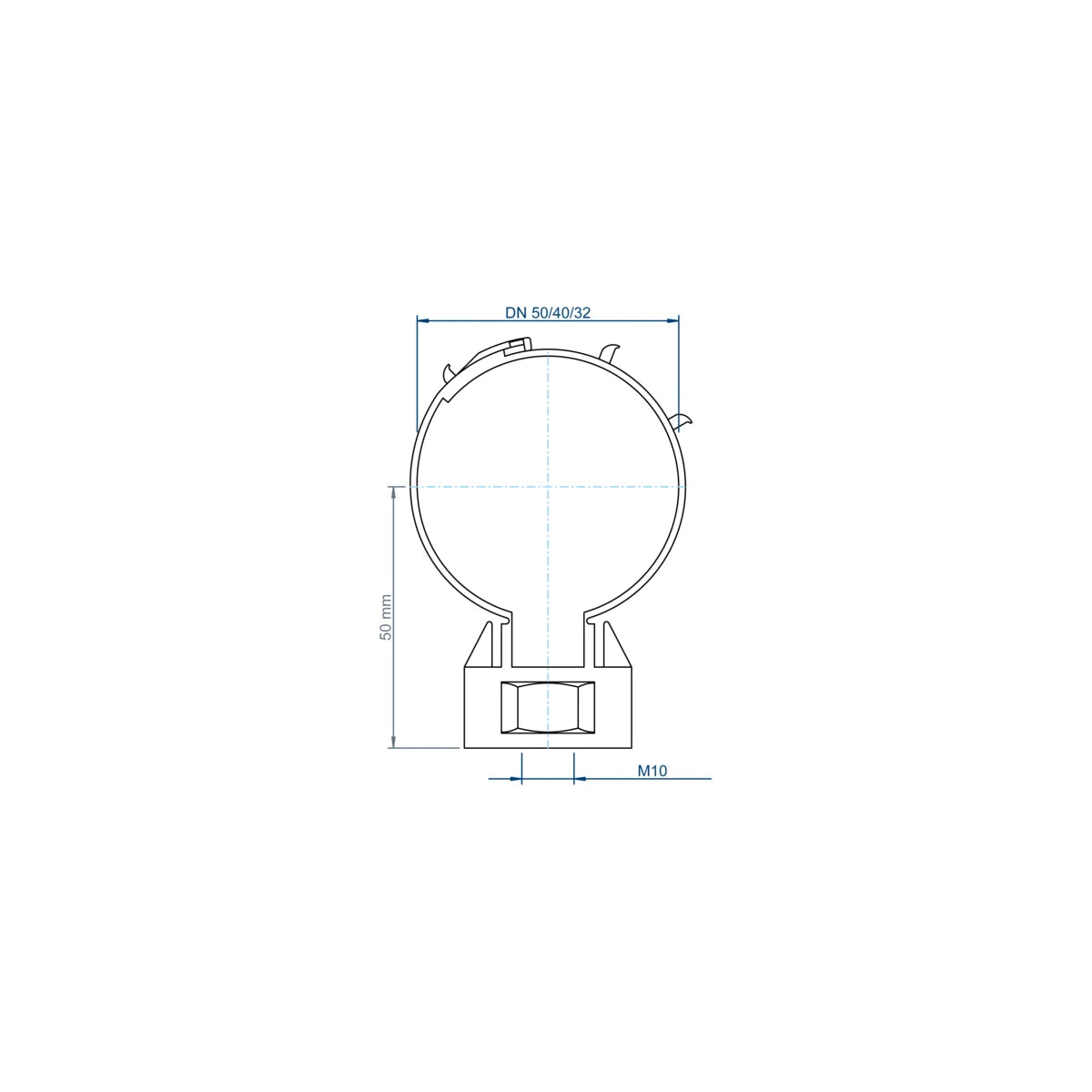Poloplast POLO-CLIP Schelle für Dimensionen 50/40/32 M10