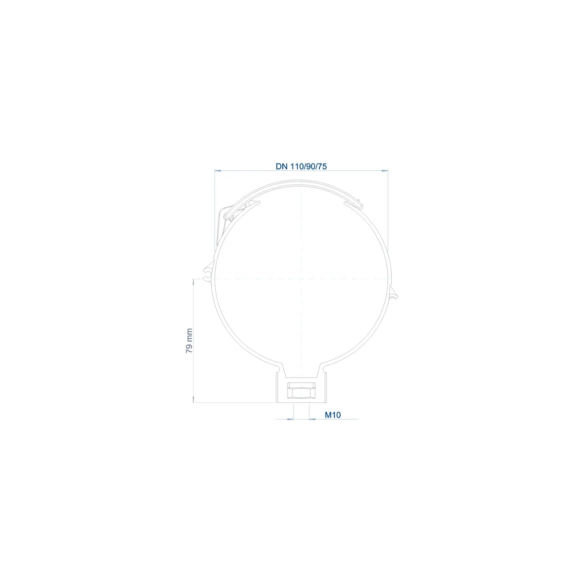 Poloplast POLO-KAL Schelle für Dimensionen 110/90/75 M10