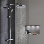 GROHE Duschsystem Euphoria System 310 26075_1, Thermostat, Aquadimmer Funktion, 450 mm Duscharm, Kopfbrause Rainshower Mono 310 (26561), maximaler Durchfluss (bei 3 bar): 13,5 l/min, Handbrause Euphoria 110 Massage (27221), GROHE CoolTouch, chrom