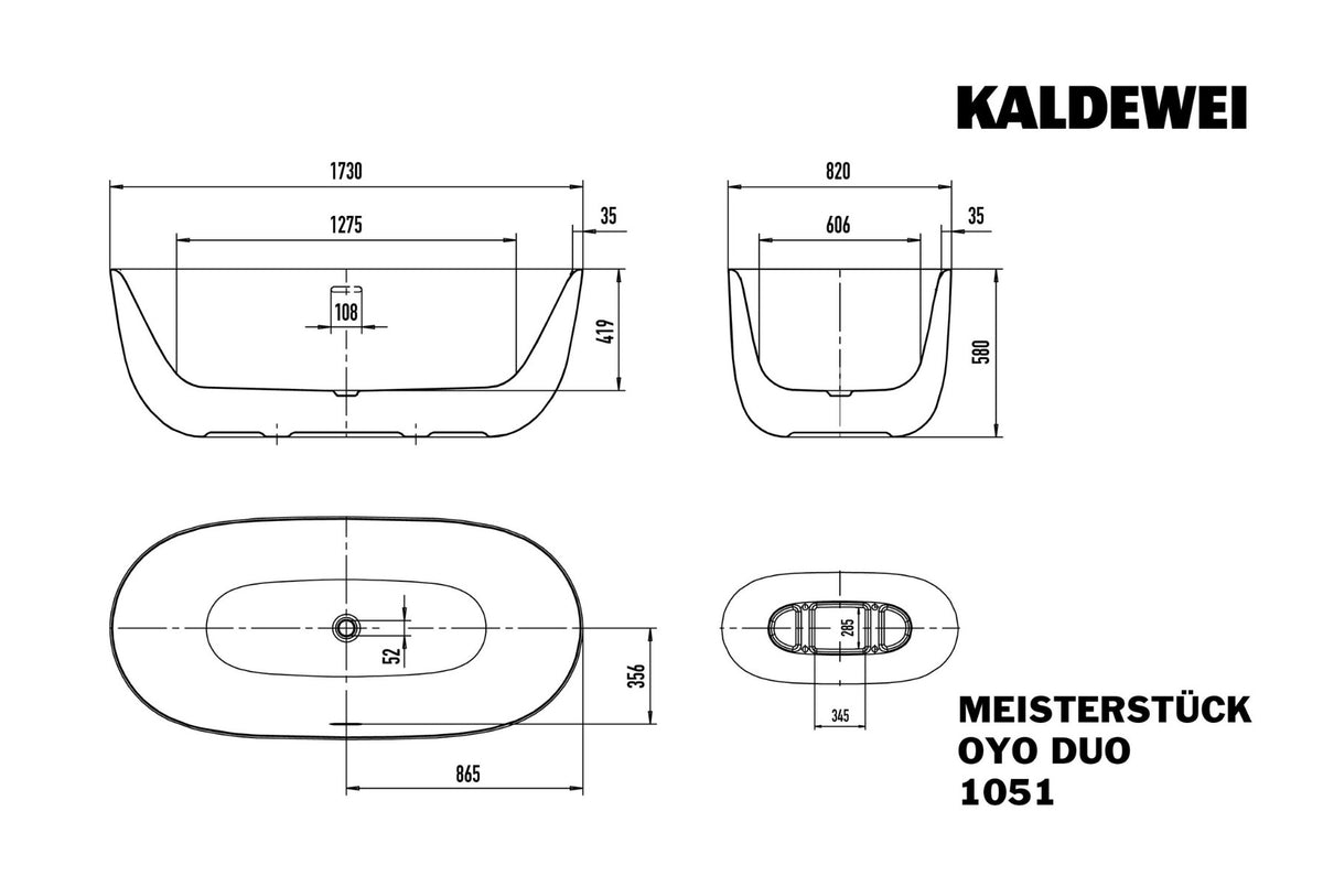 Kaldewei MEISTERSTÜCK OYO DUO freistehnde Badewanne