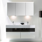 Burgbad Yumo Waschtisch mit Unterbau und LED-Spiegelschrank