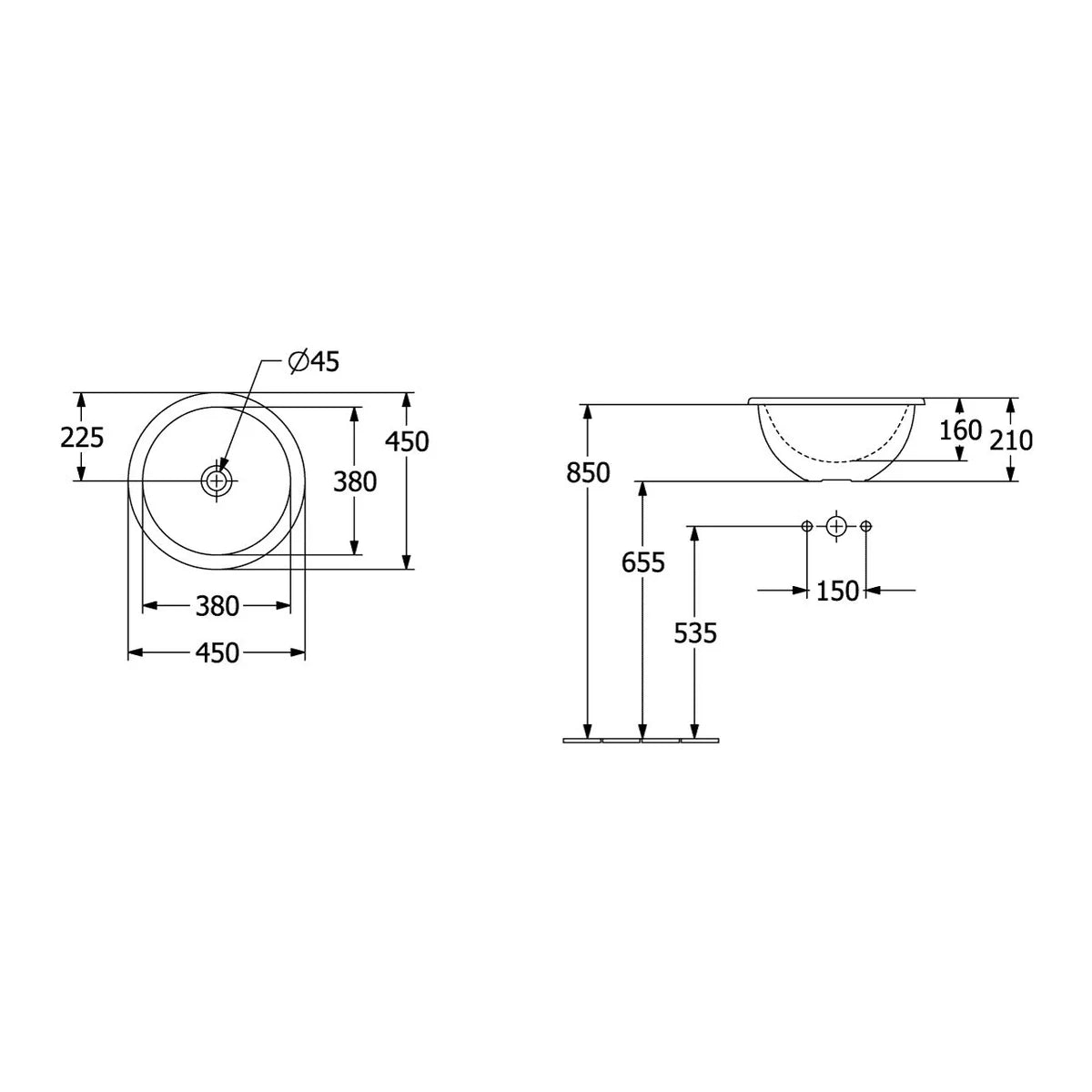 Villeroy & Boch Loop & Friends Einbauwaschtisch von oben