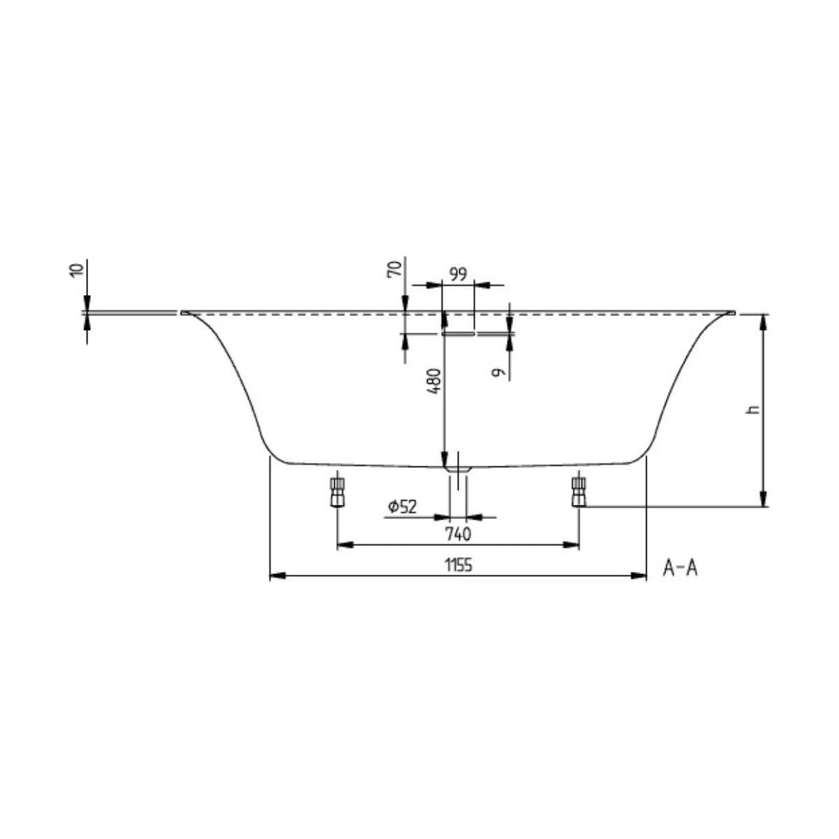 Villeroy & Boch Subway 3.0 Rechteck-Badewanne mit Füllfunktion