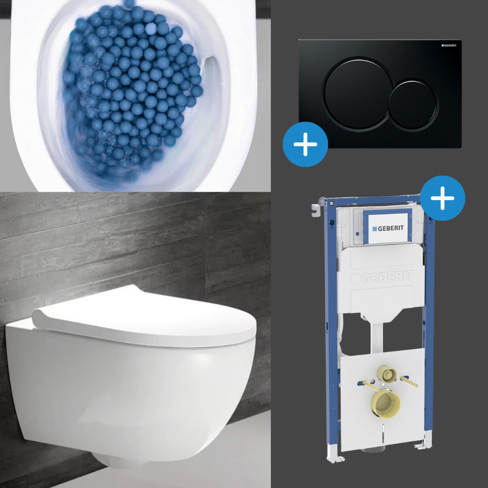 Komplett Set Geberit Acanto Wand-WC TurboFlush mit Duofix Montagemodul