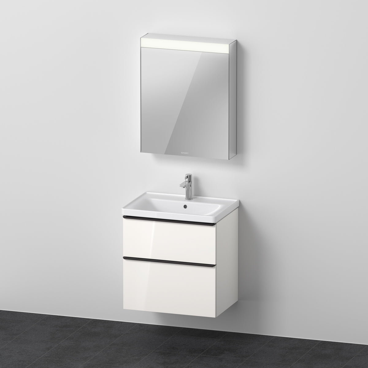 Duravit D-Neo Waschtisch mit Unterbau und LED-Spiegelschrank