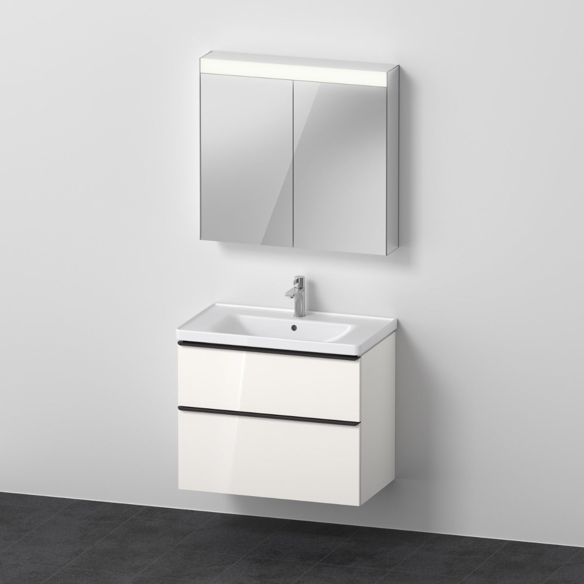 Duravit D-Neo Waschtisch mit Unterbau und LED-Spiegelschrank