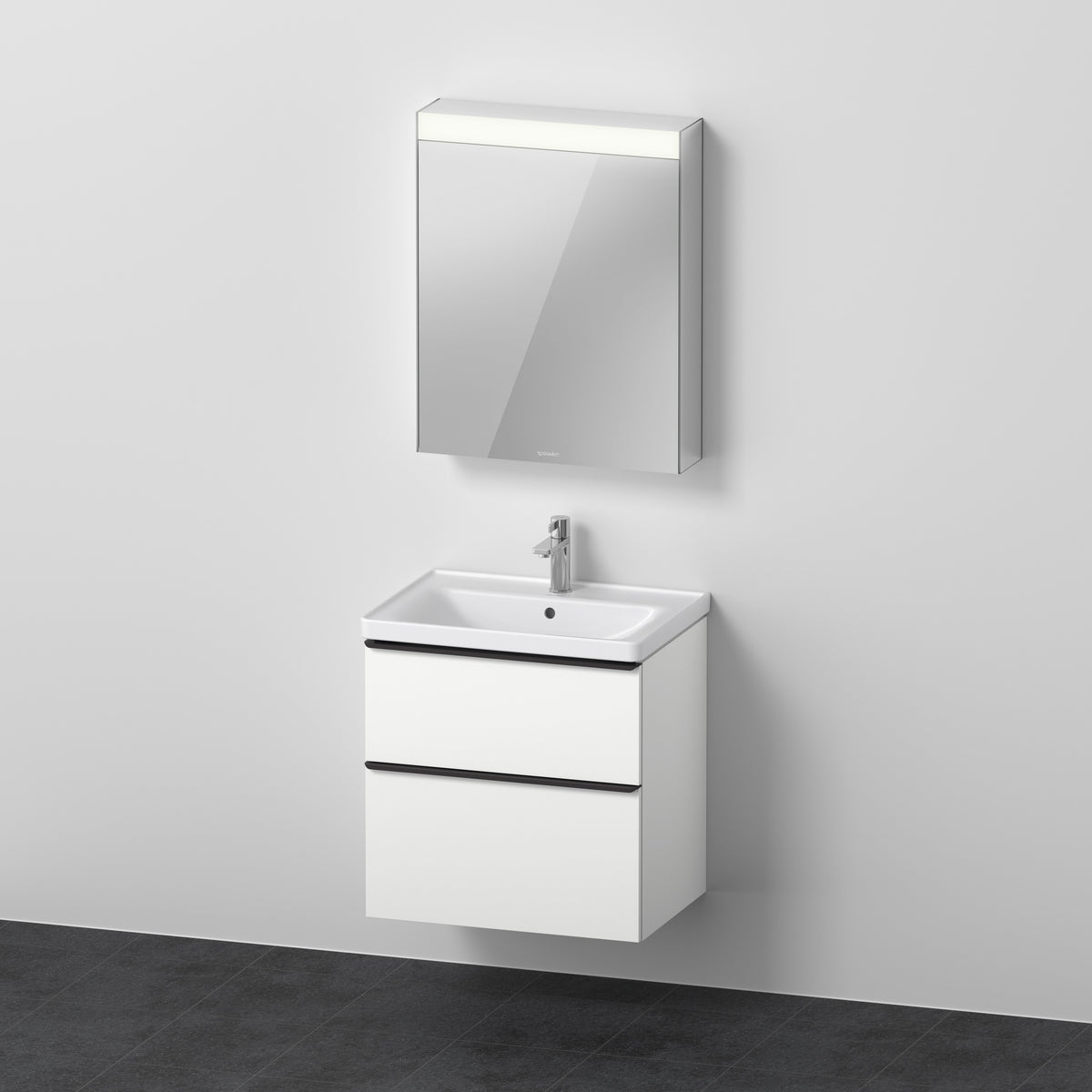 Duravit D-Neo Waschtisch mit Unterbau und LED-Spiegelschrank