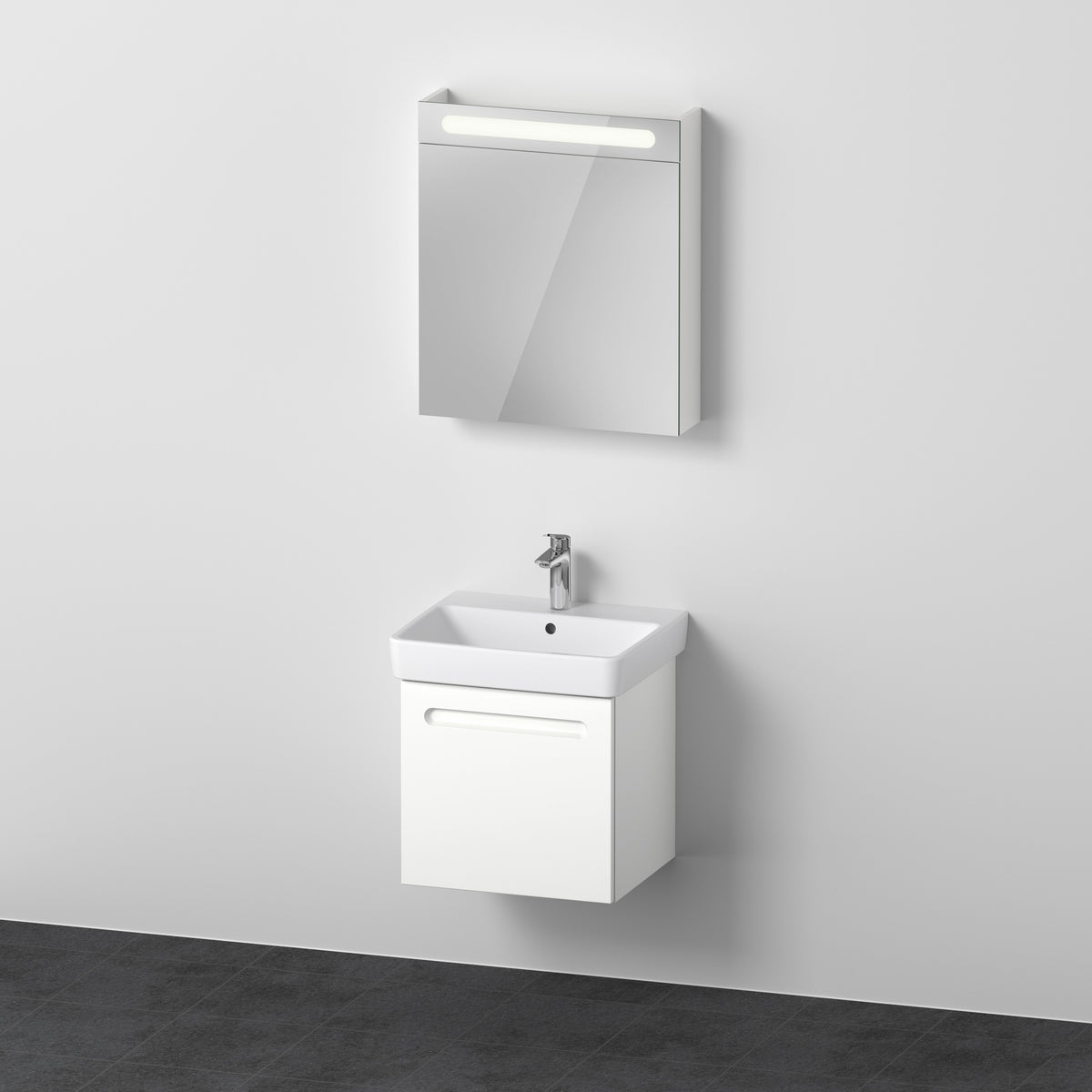 Duravit false.1 Waschtisch und Unterbau mit Spiegelschrank