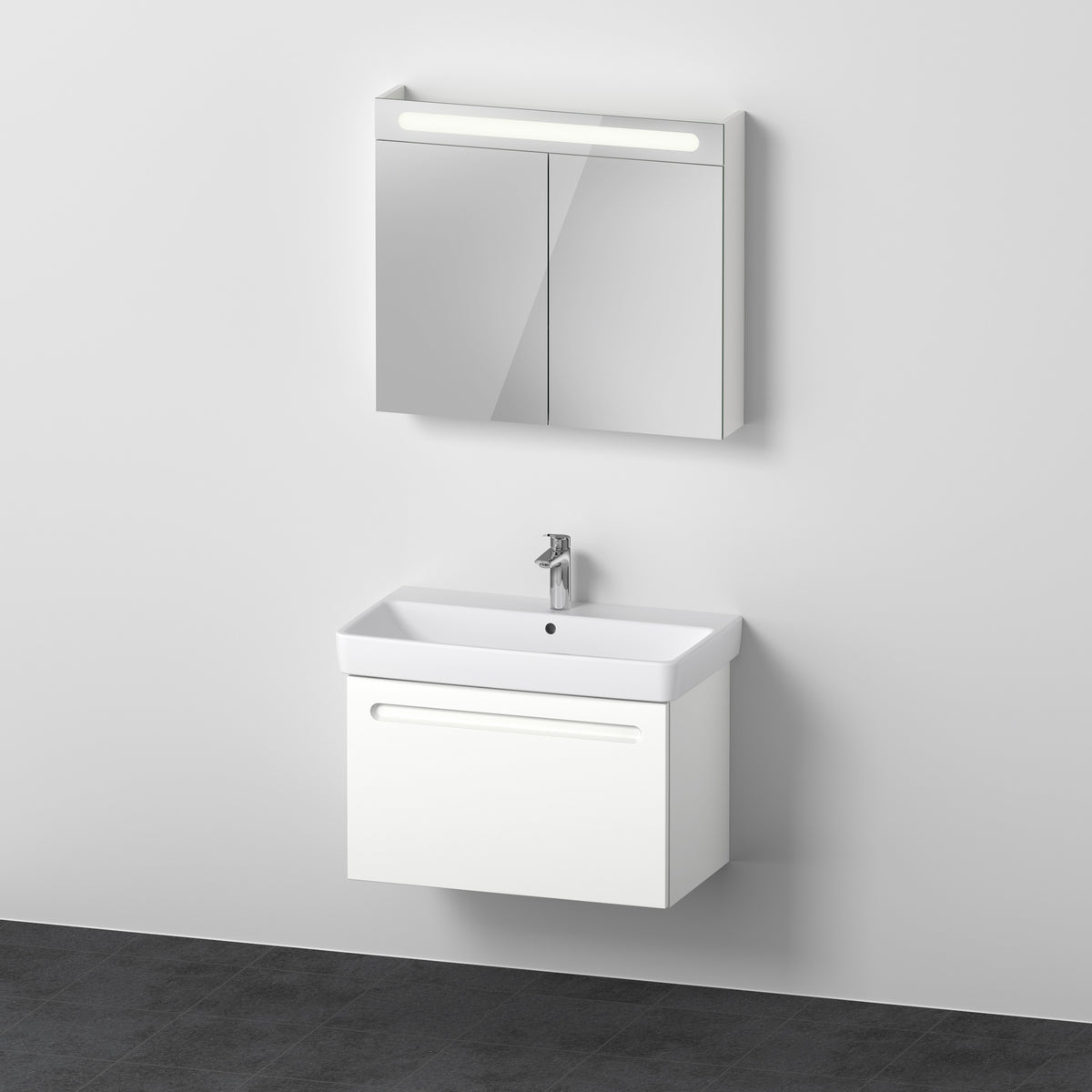 Duravit false.1 Waschtisch und Unterbau mit Spiegelschrank